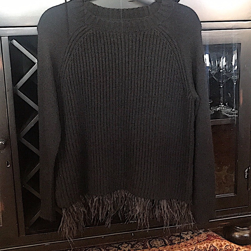 Gianni Bini “Farah” feather trim sweater